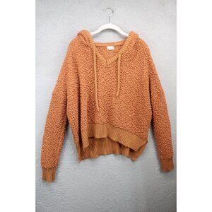 POL Popcorn Knit Hooded Sweater-Size Large-BOHO-Soft-Beachy